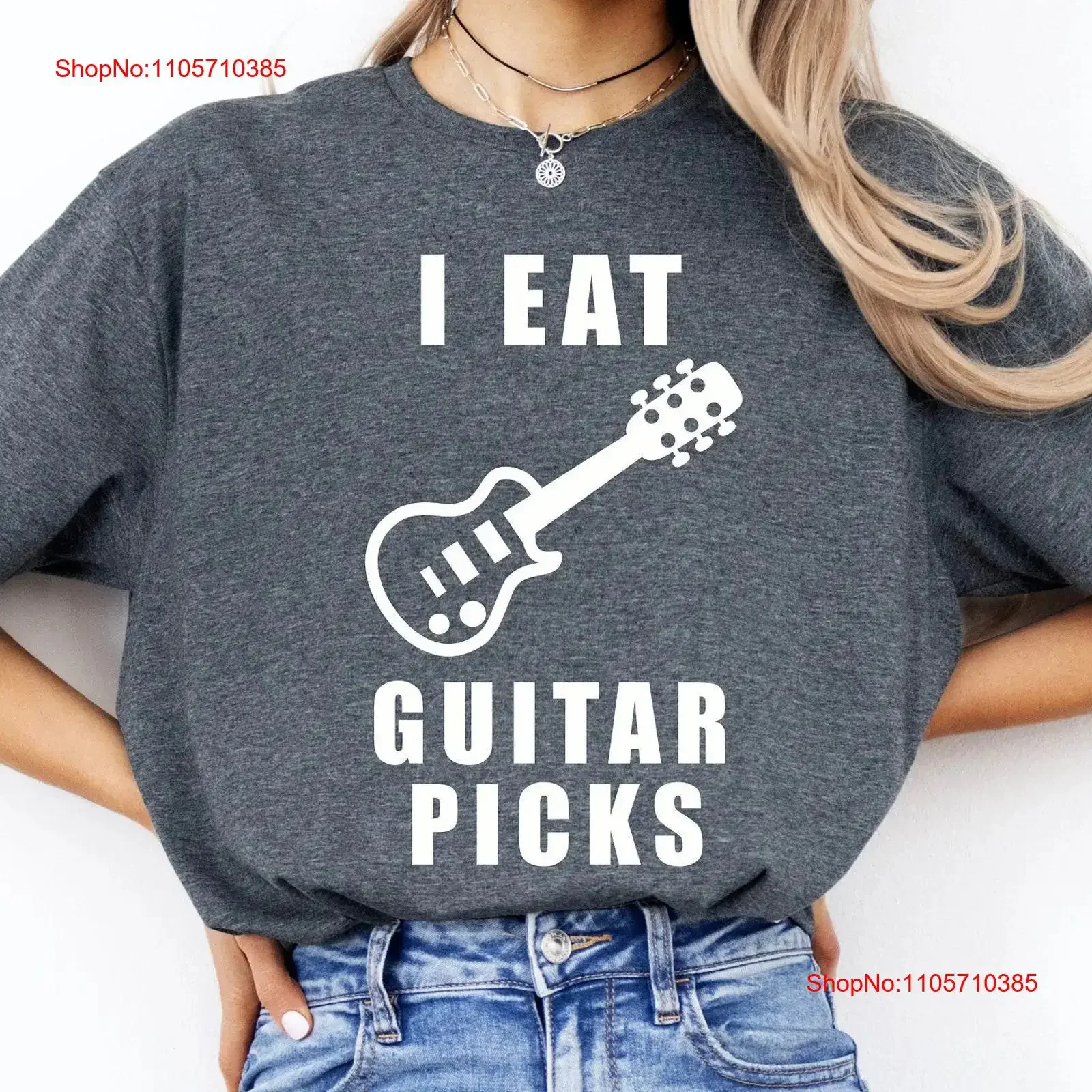 I Eat Guitar Picks Funny T Shirt for Players Music Teacher Students Birthday Friends and Family vintage Washed designer clothes
