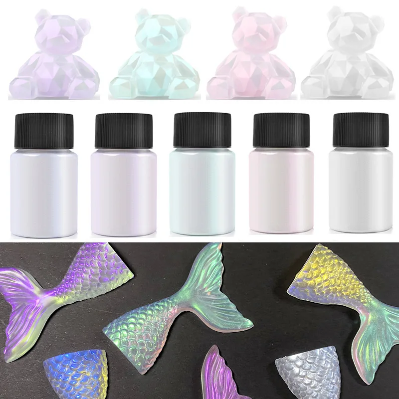 10g/Bottle Pearlescent Mica Powder Epoxy Resin Dye Colorant Pigment Nail Pearl Powder DIY Glitter Nail Art Decorations