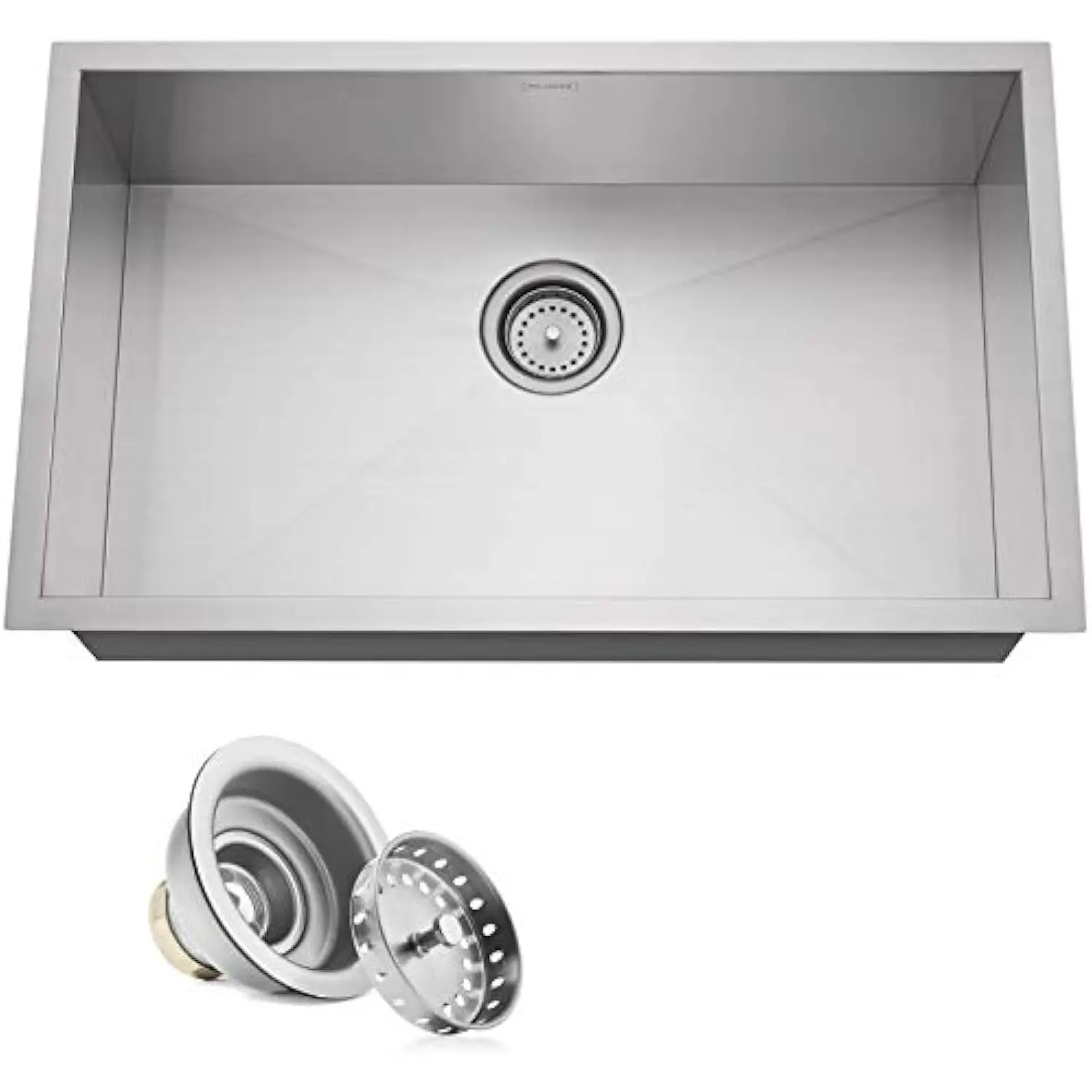 

30 x 18 x 9 Deep Single Bowl Undermount Zero Radius Stainless Steel Kitchen Sink - Includes Drain