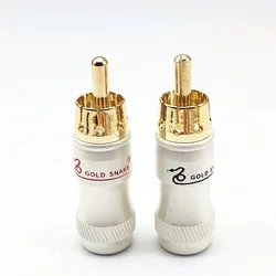 4 sztuk/partia męskie złącze Audio wideo złoty Adapter do kabla DIY złoty wąż wtyk RCA HIFI pozłacane kabel Audio RCA