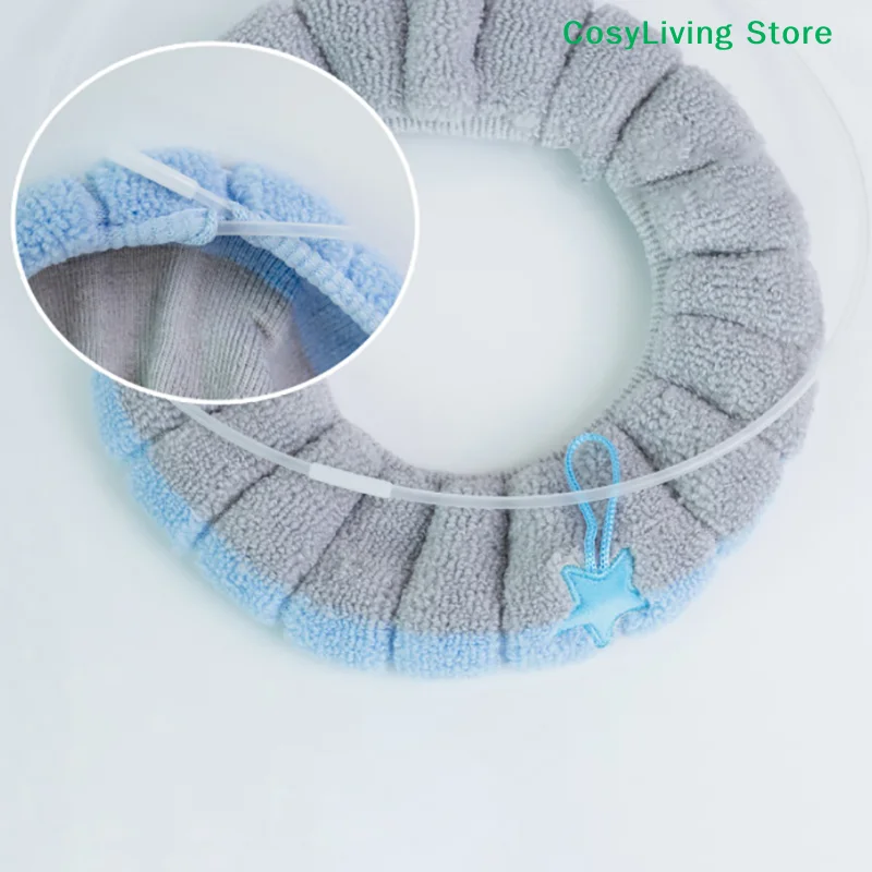 Stitched Color Portable Knitted Toilet Mat Thickened Washable Antifreeze Toilet Cover Thickened Knitted O/U Type Universal