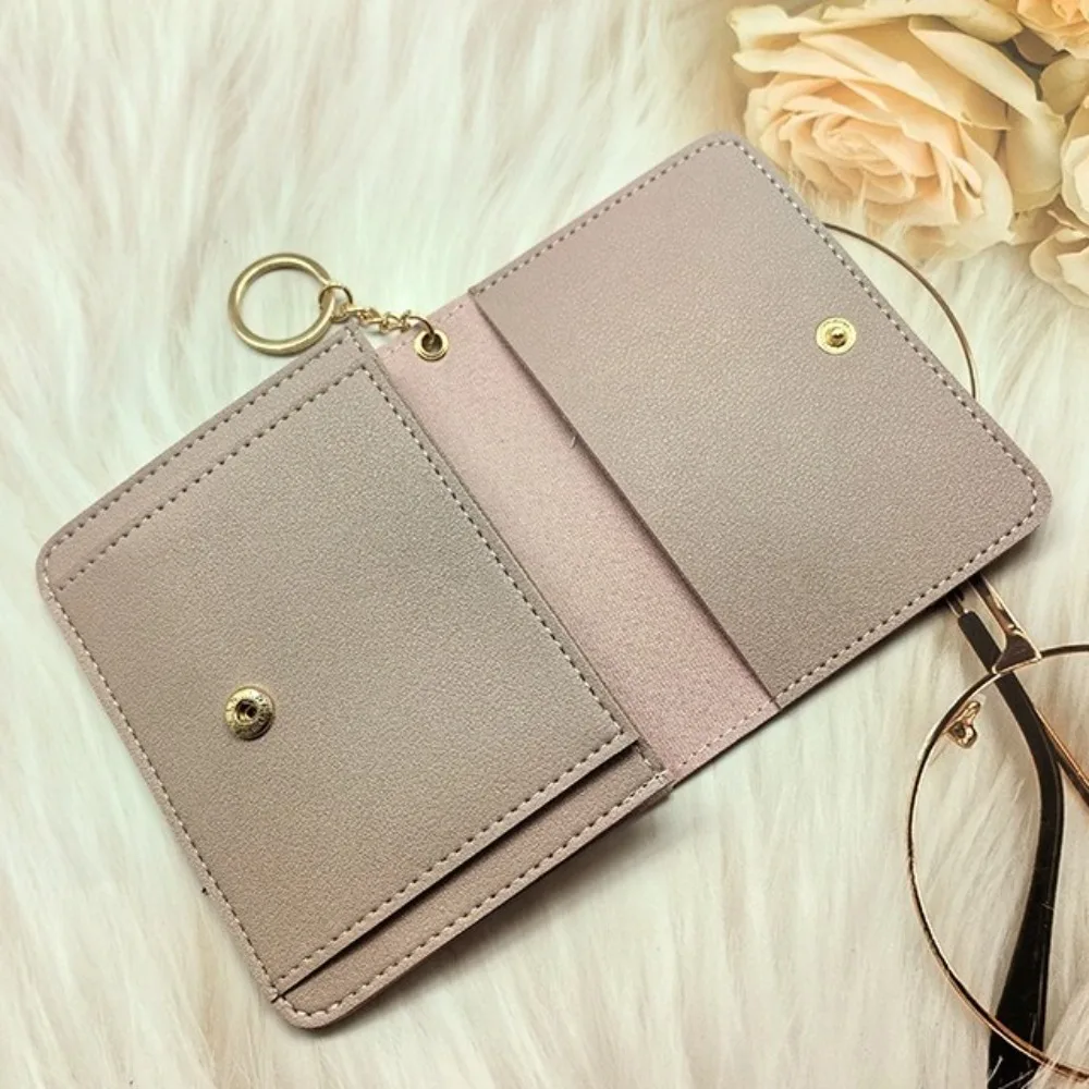 Nova bolsa de moedas tripla portátil multifuncional titular do cartão de crédito mini carteiras menina