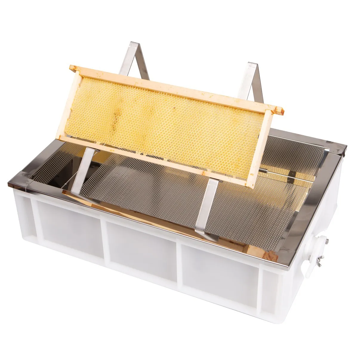 beekeeping, stainless steel honey cutting deep plate honey cutting 3-piece set, storage box, flowing honey bucket box set