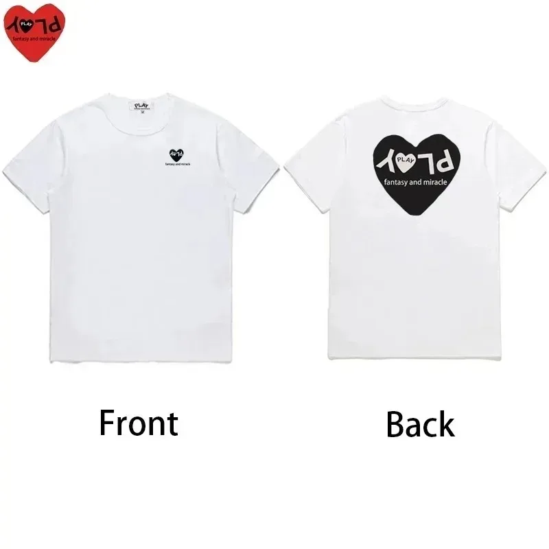 Men Women T-shirt Letter Heart Embroidery Back Printing Cotton Summer O-neck Short-sleeved Couple Loose Casual T-shirt