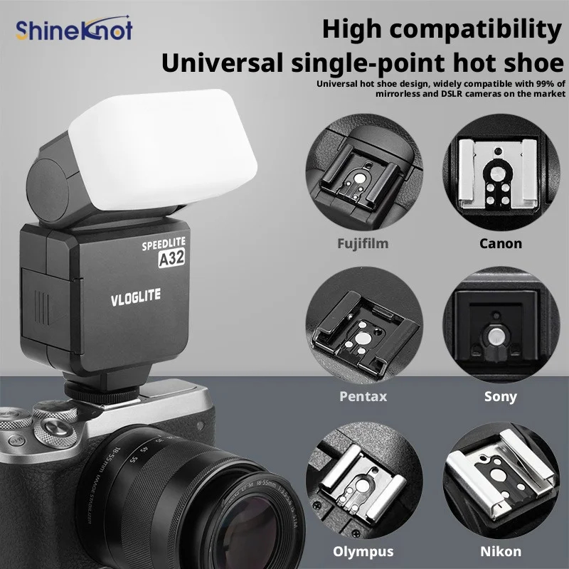 SHINEKNOT Camera Set-Top Flash External Lightweight Flash Portable Mirrorless Dslr Universal High Compatibility Hot Shoe Light