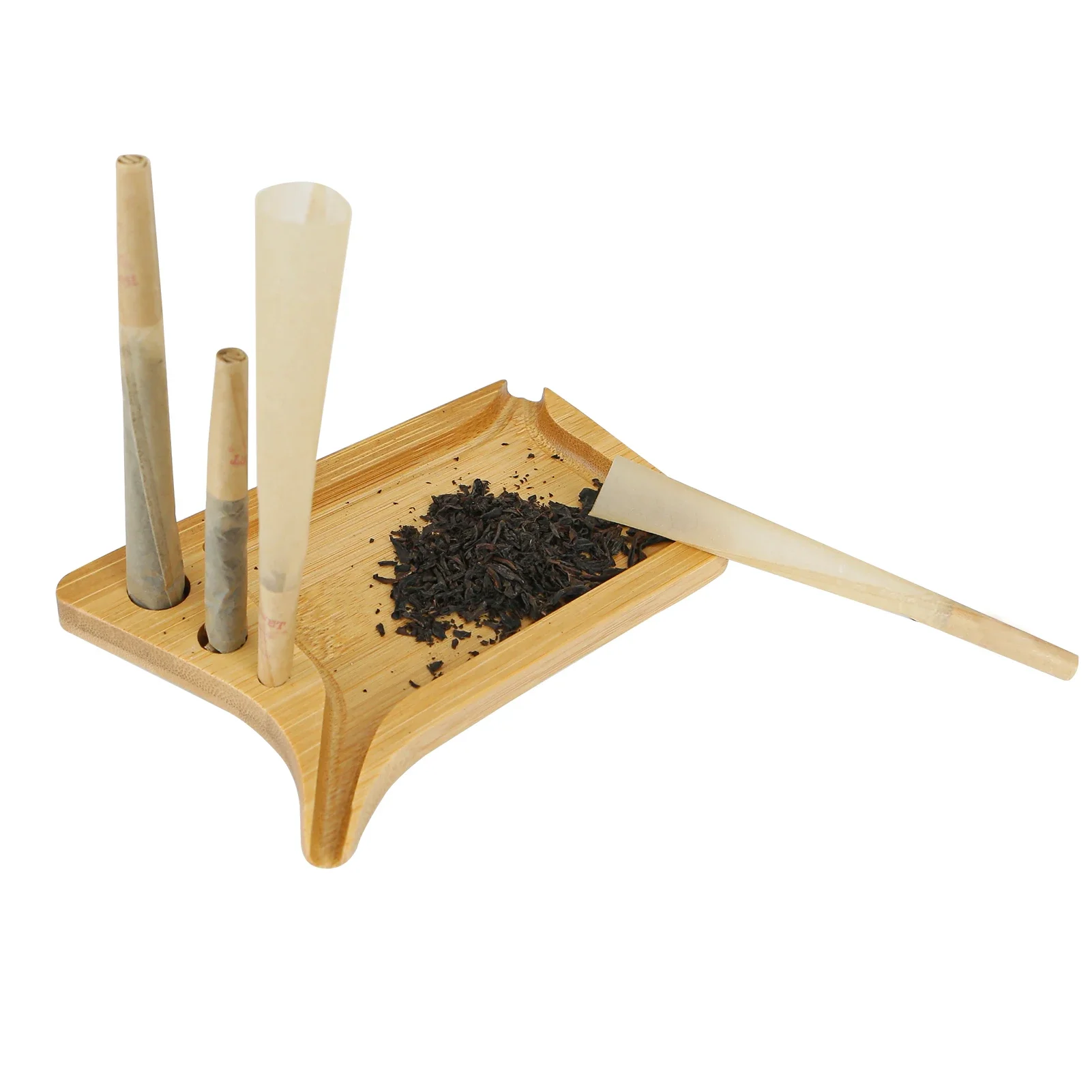 Rolling  With Brush Small Wooden Surface Mini Cone Cigarette Bamboo Pre Trays Cleaning And Rolled 1