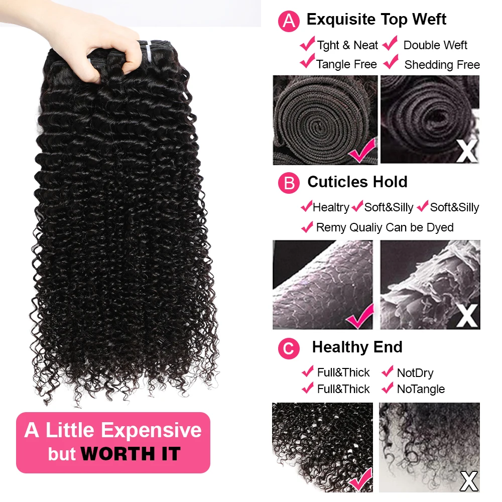 Megeen capelli brasiliani 10-32 pollici capelli Remy 100% estensioni dei capelli umani ricci 1/3/4 fasci di capelli doppia trama tessuto capelli per le donne