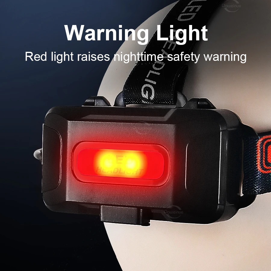 Powerful Headlamp 200000LM LED Head Lantern Warning Light Fishing Head Torch Long Range Head Flashlight For Outdoor Adventure