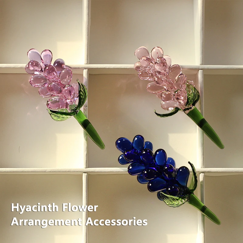 Glass Lavender Hyacinth Simulation Fake Flower DIY Glass Handmade Pottery Accessories