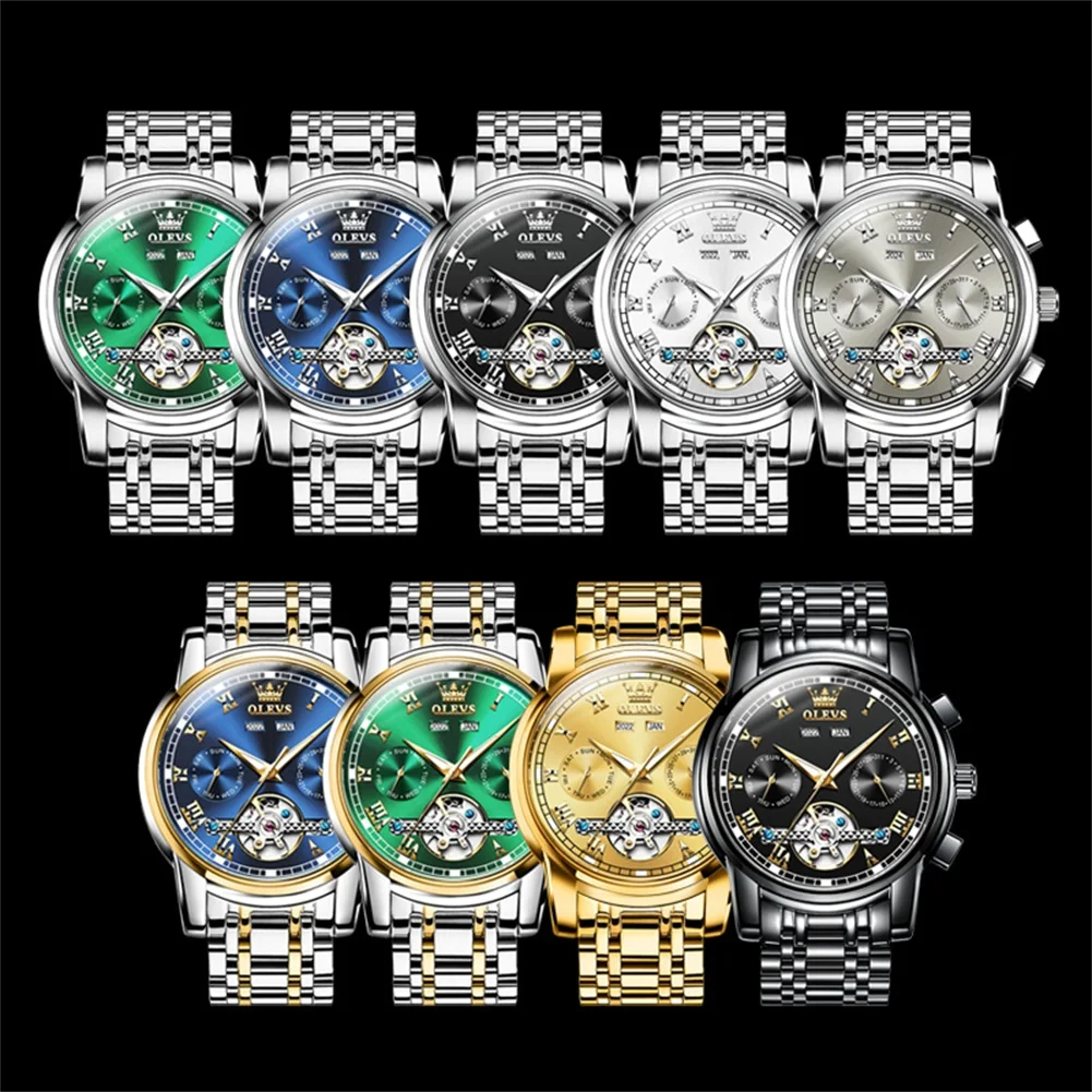 OLEVS-Reloj de pulsera para hombre, accesorio de pulsera resistente al agua, con enlace VIP, envío directo, 6607