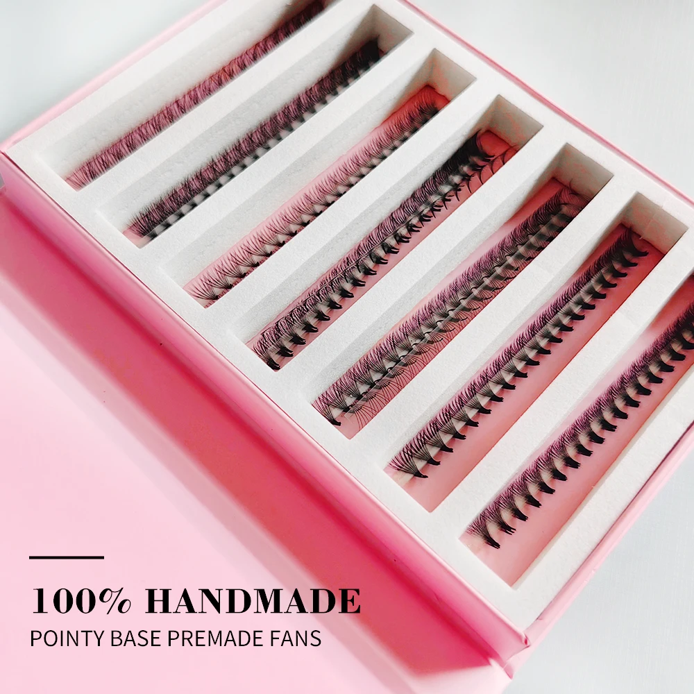 1500 fans 3D -16D Premade Volume Fans Mixed Length 8-13mm 0.05D Sharp Pointy Stem Premade Loose Fans Thin Root Individual Lashes