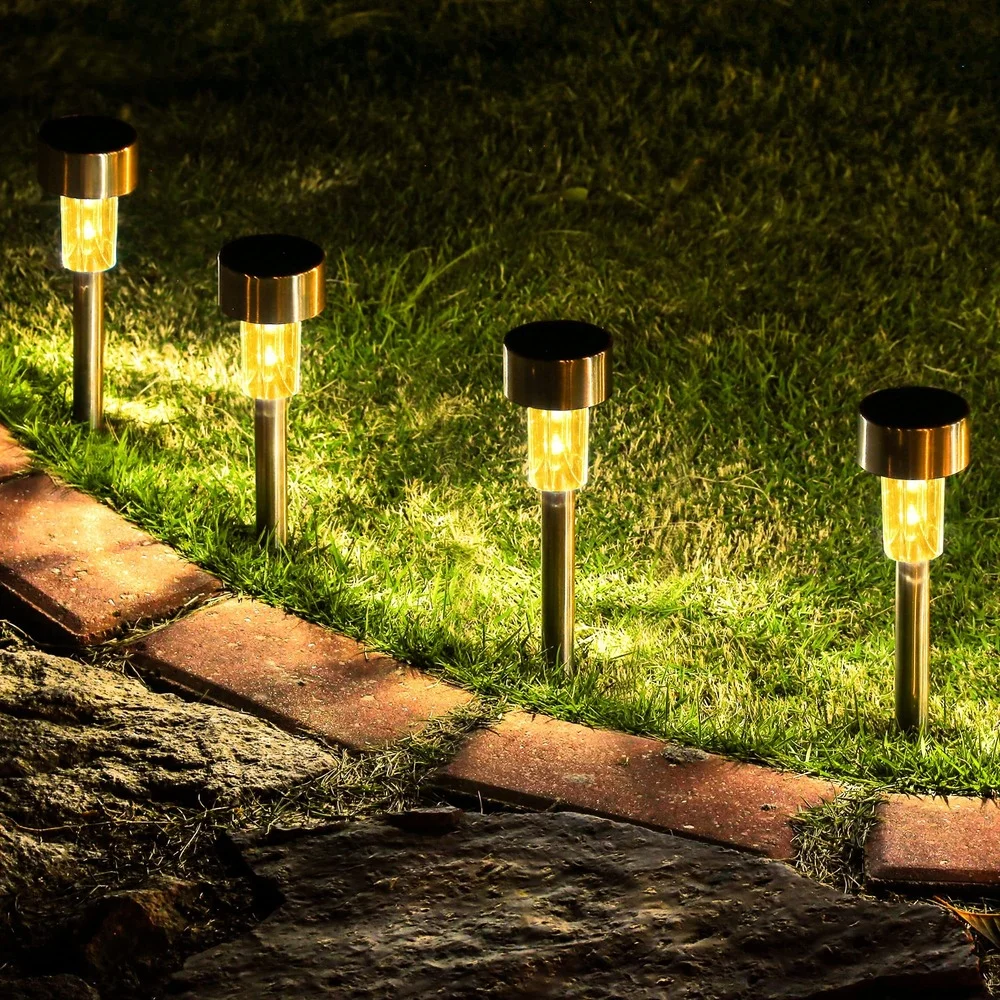 Waterproof LED Solar Garden Lights, Outdoor Solar Powered Lamp, Landscape Lighting, Pathway, Patio, Yard, Lawn Decoration, 6 Pcs