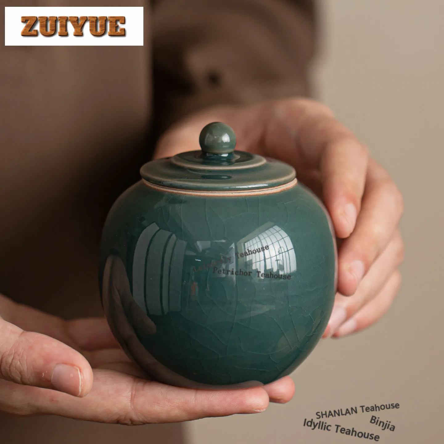 Ge Kiln Secret – boîte à thé bleue, organisateur résistant à l'humidité, réservoir de stockage rétro, conteneurs éveil, caddie à thé, Collection de service à thé