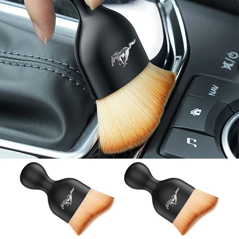 Herramienta de cepillo suave para limpieza Interior de coche, accesorios para quitar el polvo para Mustang Ford Fiesta Kuga Edge Mondeo ST Fusion Explorer