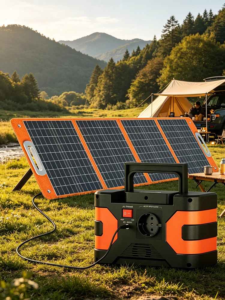 FF FLASHFISH Tragbare Powerstation mit Solarpanel, 166Wh 200W Solargenerator mit AC/Quick Charge USB/DC-Ausgängen, Notstrom-Akkupack für Camping, CPAP, Reisen, Notfälle zu Hause