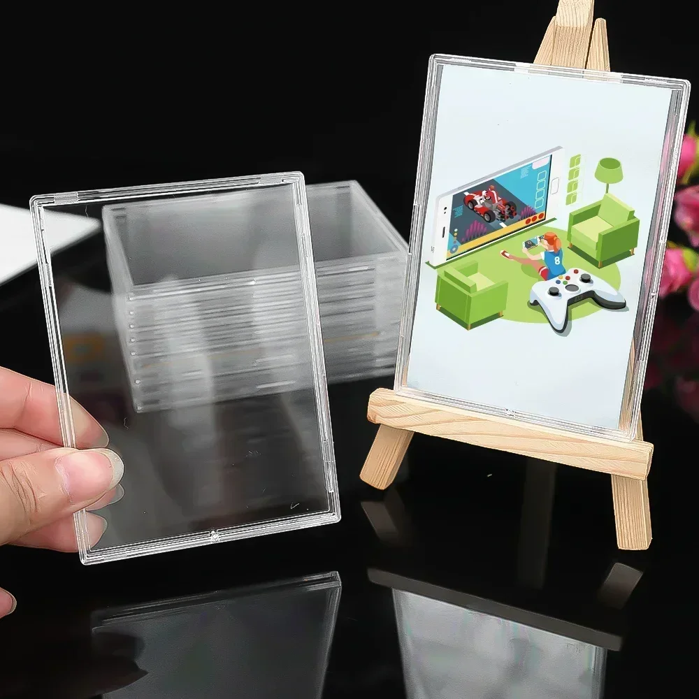 Acrylic Card Display Stand Transparent Cards Holder Set for Sports Game Kpop Idol Photo Protective Case Frame Display Stand Kit