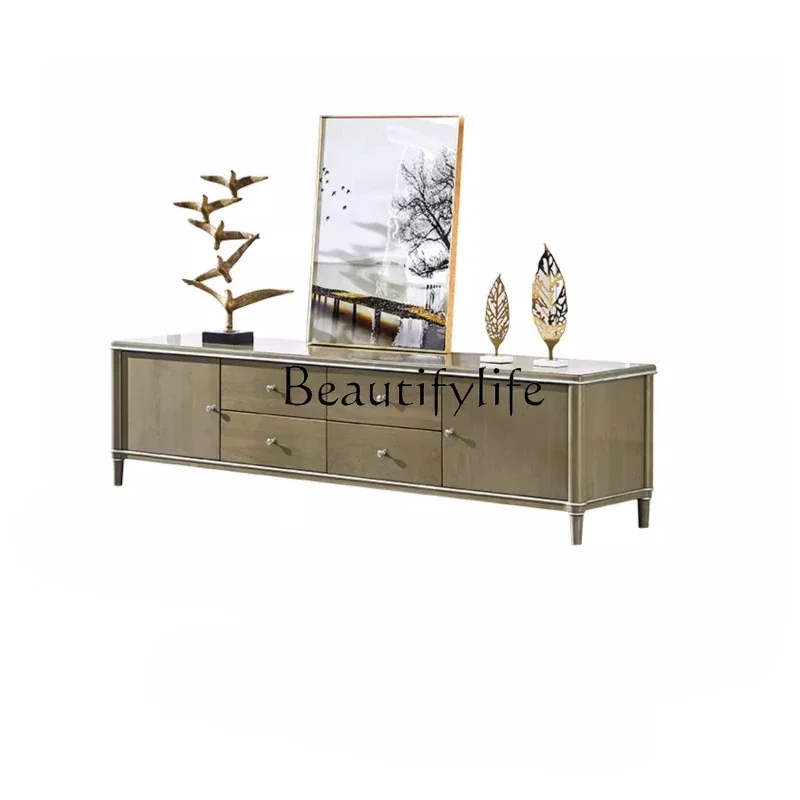 

XS American TV Cabinet Light Luxury Post-Modern Low Cabinet Solid Wood Simple Locker Small Apartment Living Room Cabinet