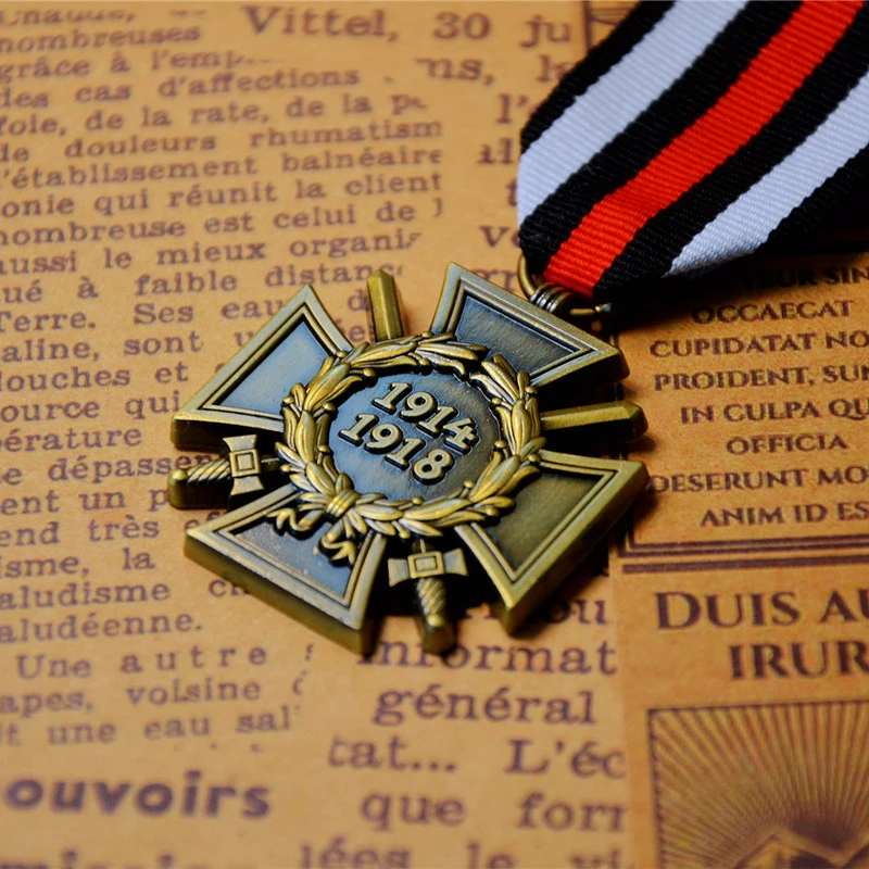 Prussia Germany Medal Hindenburg Honor Cross Badge With Ribbon Retro Vintage Metal Brooch Collection Reproduction Ornaments