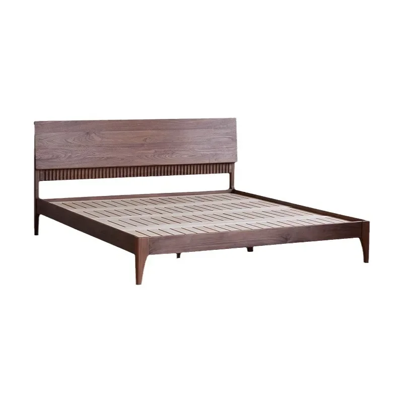 

Customized 1.5m solid wood bed North American black walnut furniture master bedroom 1.8 double bed