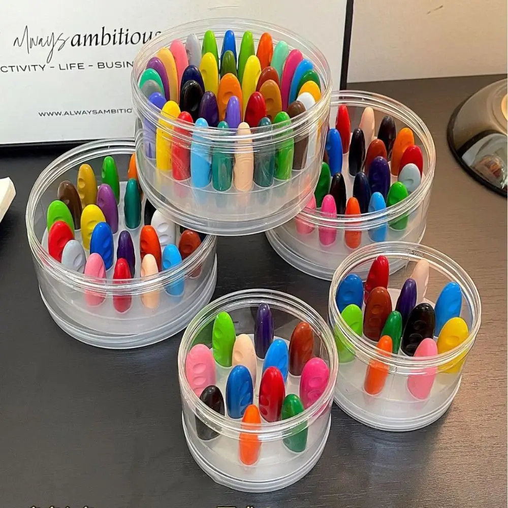 12/24/36 Colors Plastic Plastic Crayon Washable Erasable Painting Tools Do Not Dirty Hands Peanut Shaped Wax Pencil Baby