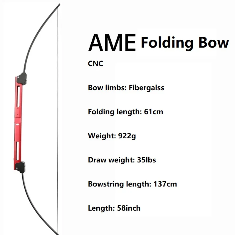 Archery Aluminum alloy Folding Bow set 58in 35lbs Straight Bow Outdoor Camping Survival Portable Hunting Bow