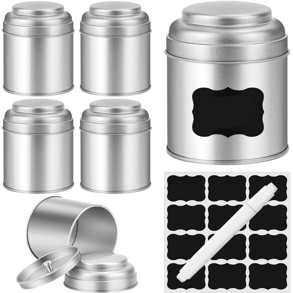 Tea Tin with Airtight Double Lids for Loose Leaf Tea Storage, Kitchen Small Tin Can and Tea Canister for Tea Coffee Sugar Candy