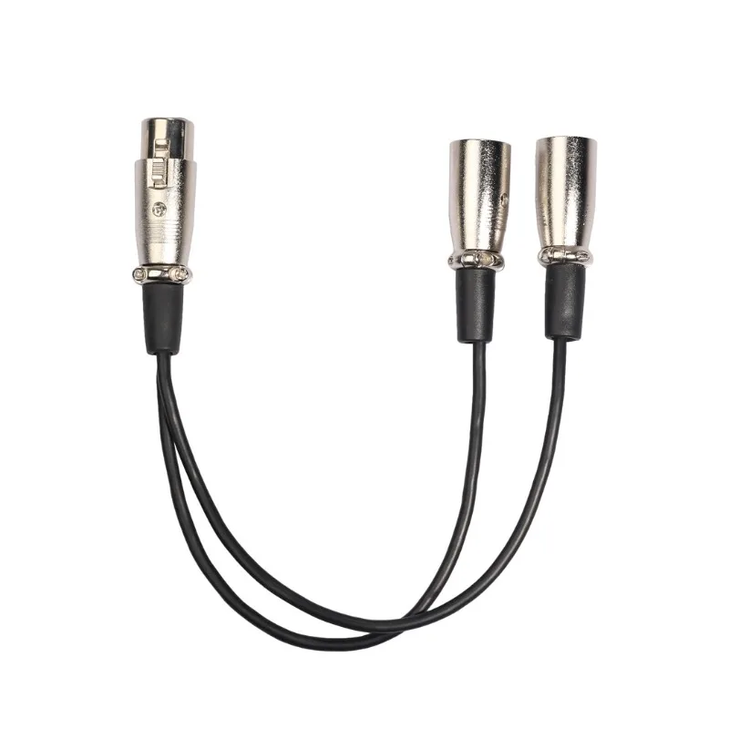 

3Pin XLR Female Jack To Dual 2 Male Plug Y Splitter 30cm Adapter Cable Wire for Amplifier Speaker Headphone Mixer