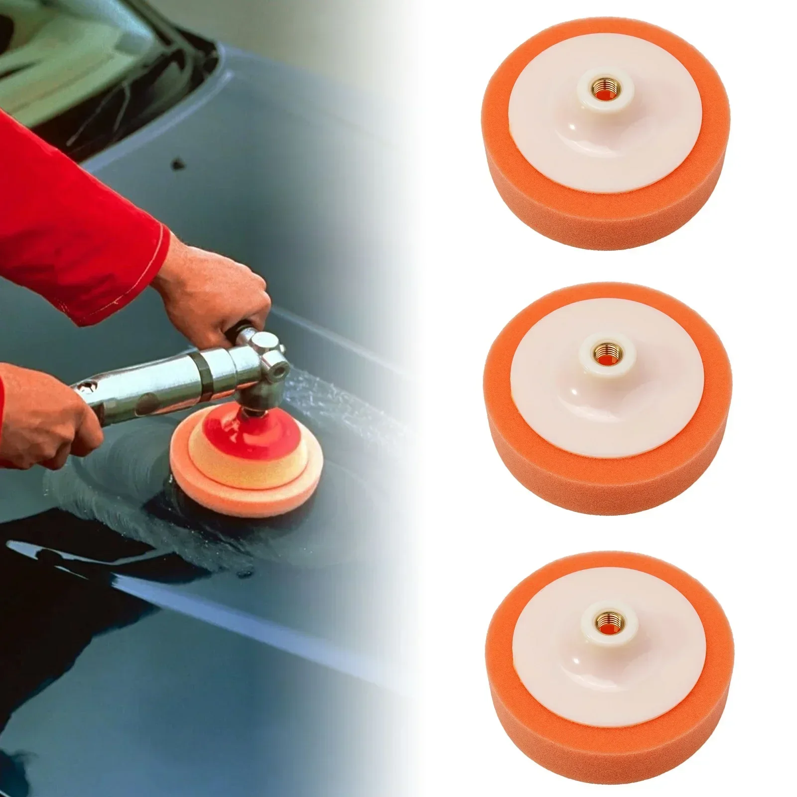 

1/3pcs 6inch/150mm Buffing Sponge Pad Car Round Polishing Pads Buffing Waxing Pad Wheel Car Polisher Power Tool Parts