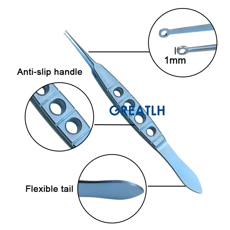 Ophthalmic Fechtner Conjunctiva Forceps Ophthalmic Surgery Instrument Titanium Alloy