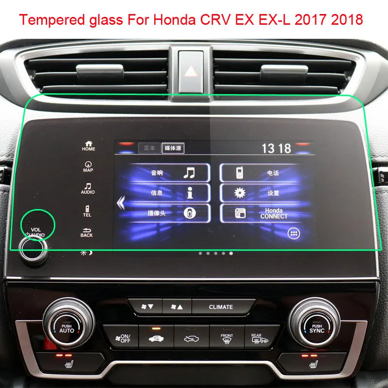 Tempered Glass film For Honda CRV EX EX-L 2017 2018 GPS Screen protector Car accessories