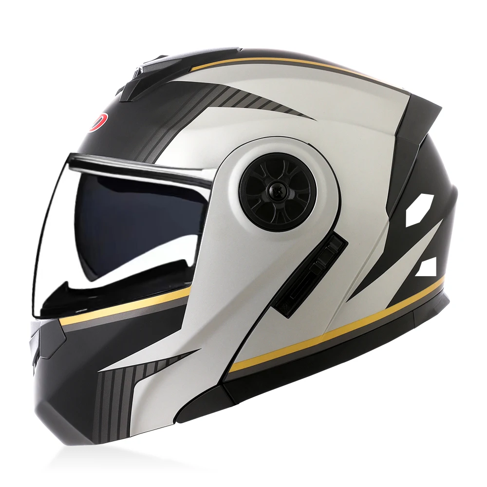 High Quality Modular Flip Up Helmet Motorcycle Dual Lens ABS Shell Full Face Helmet DOT Approved Motocross Capacete