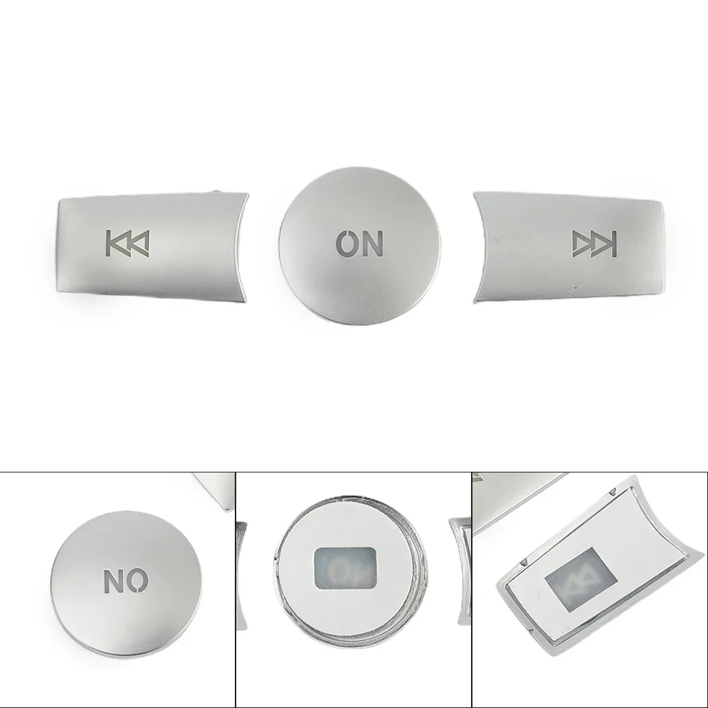 Brand New Button Cover Sticker Parts Center Console Fittings For C GLK Silver Trim Volume 3pcs/set