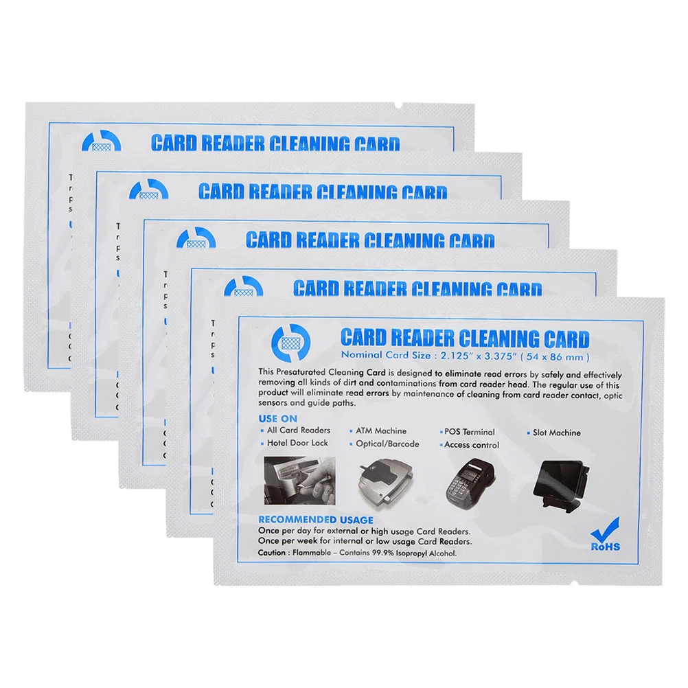 5 Pcs Cleaning Card Pos Terminal Cleaner The Reader Credit Tools Reusable Cards Efficient