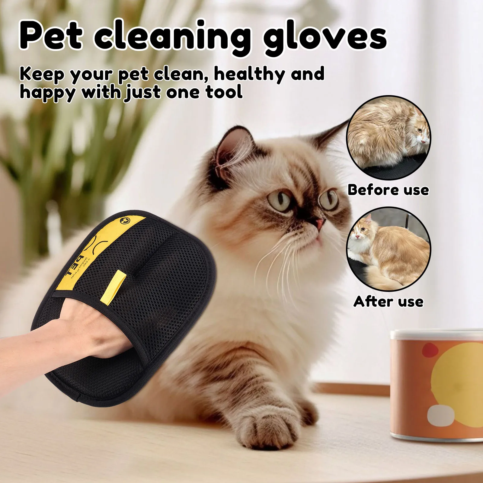 3 Pcs Pet Hair Remover Glove Reusable Static Removal Gloves Double-Sided Cat Dog Grooming Gloves Hair Removal Tool Pet Supplies - Image 2