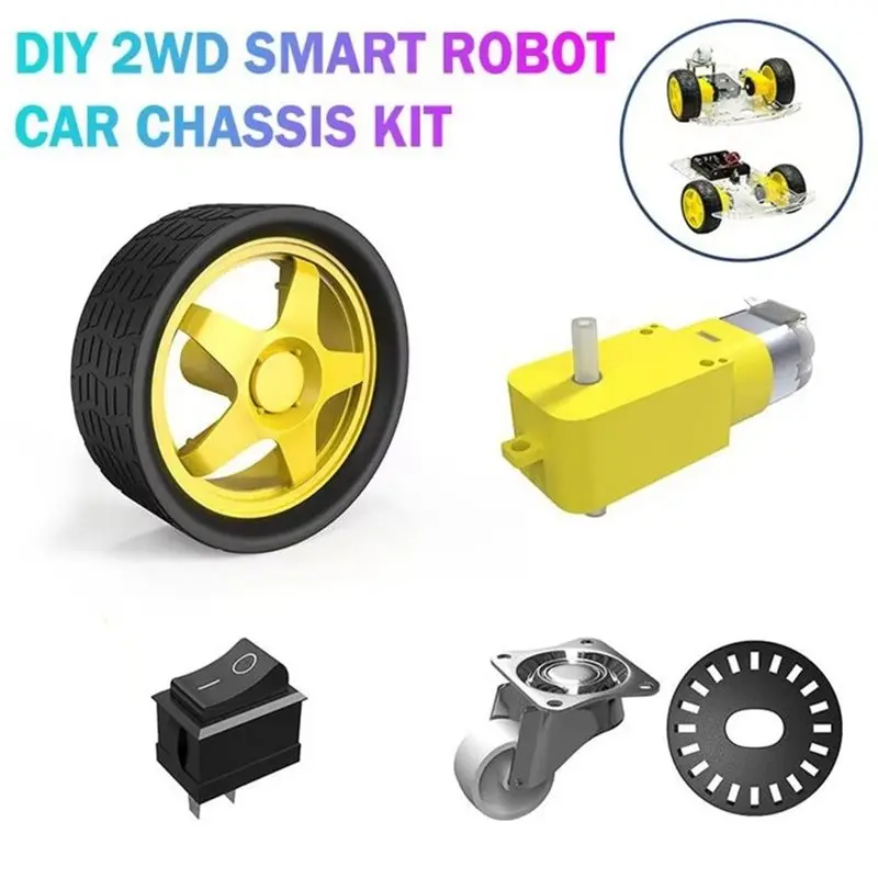 AINY-Electronic Smart Car Kit 4WD Smart Robot Car Chassis Kits Car With Battery Box DIY Kit For UNO R3 Board