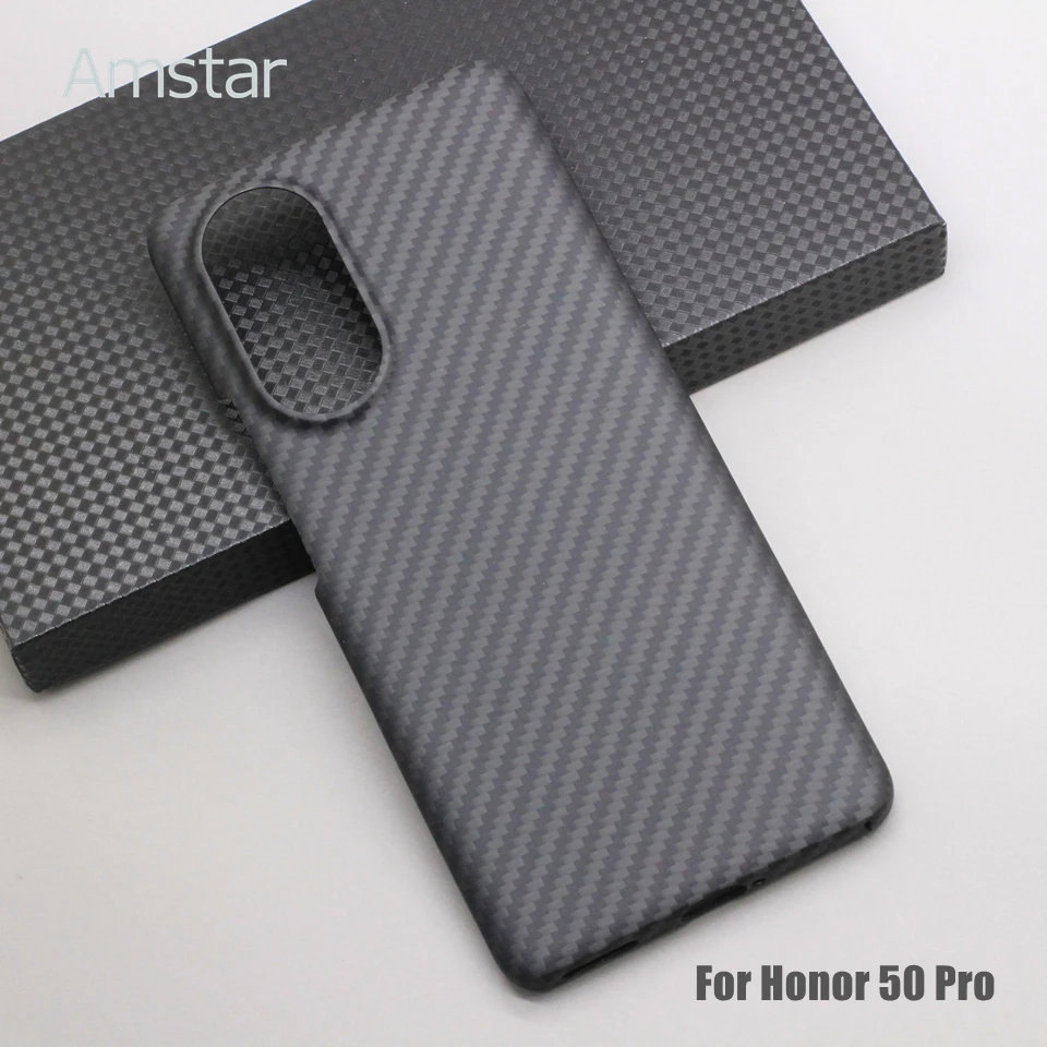 Amstar คาร์บอนไฟเบอร์บริสุทธิ์สําหรับ Honor 50 Pro Premium Ultra Thin Anti-drop Aramid Fiber สําหรับ Honor 50