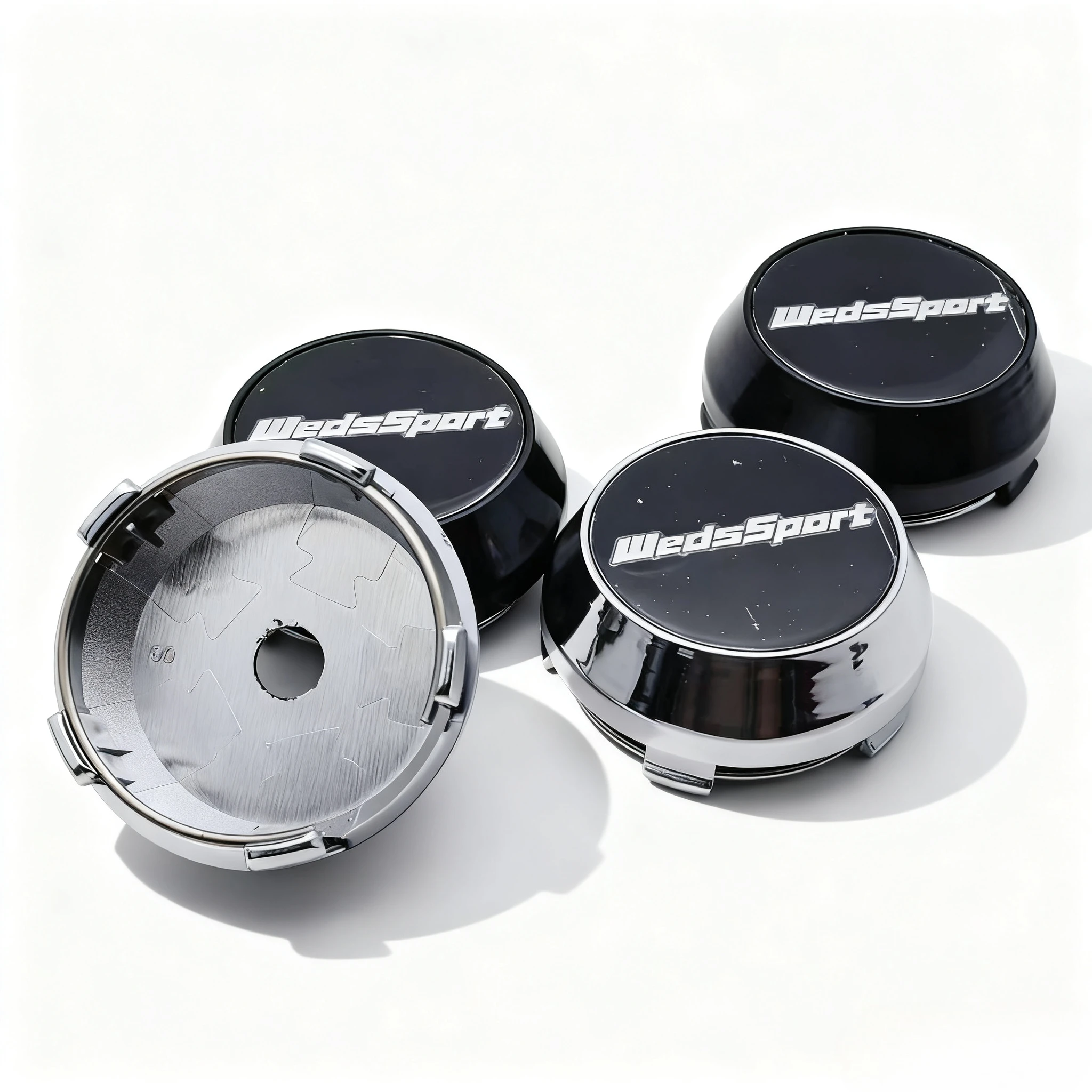 4 Stück JDM WedsSport Logo Emblem Auto Radnabenkappen 60 mm 56 mm Räder Nabe hohe Kappe Weds Abzeichen Felgen Radkappen Abdeckung Autozubehör
