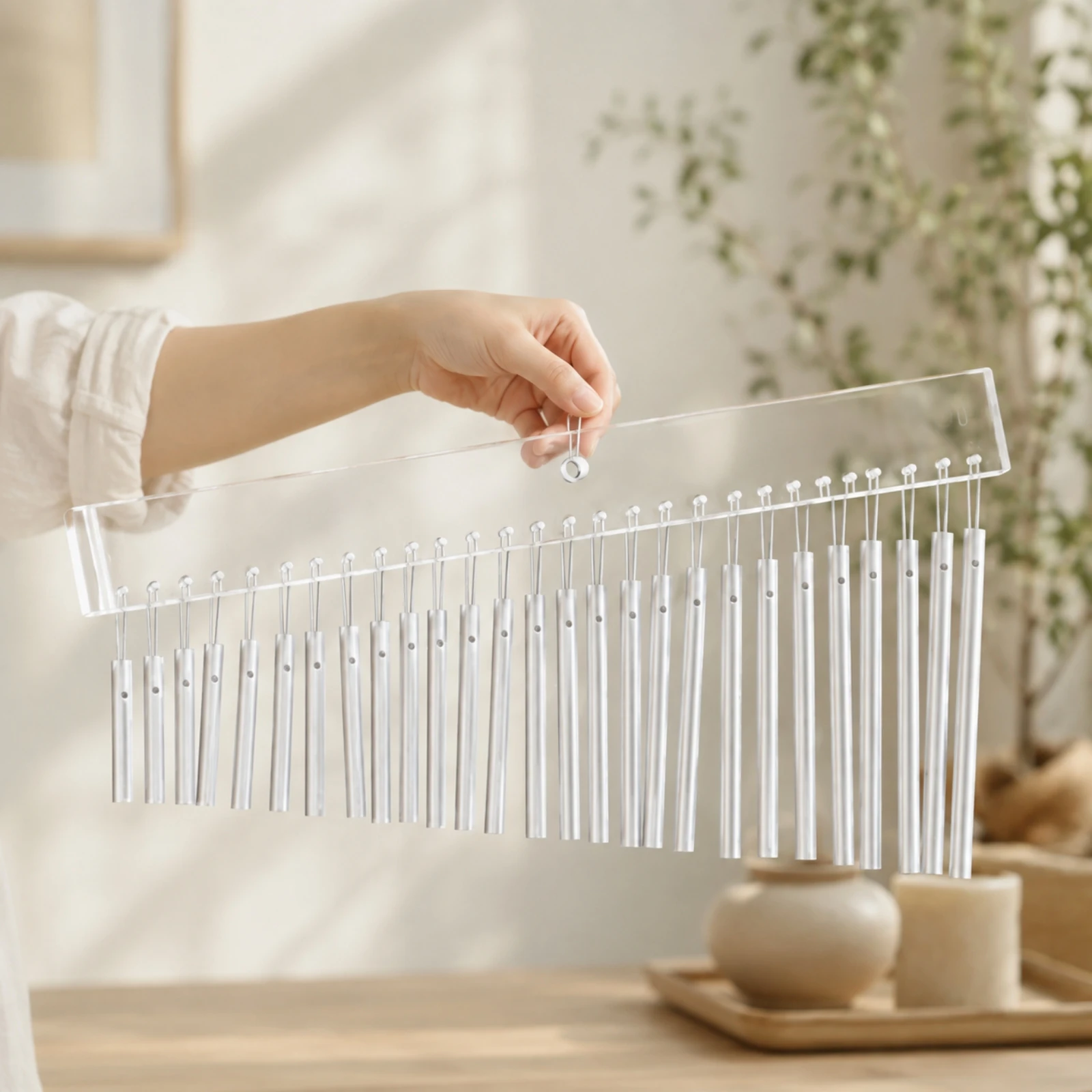 27-Tone Hanging Wind Chime Easy to Hang Graduated Tube Wind Chime Compact Contemporary for Relaxation, Meditation