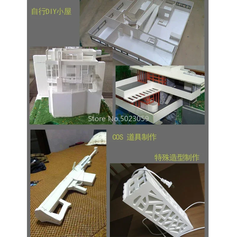 1 ชิ้นสีขาวพีวีซีโฟมบอร์ด Handmade ชุดทำวัสดุพลาสติกแบนสำหรับ DIY อาคารวัสดุ 300x200mm