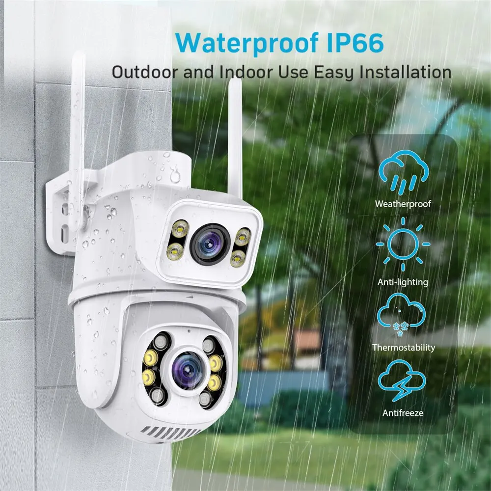 6MP 4K Wifi Camera PTZ Dual Lens Dual Screen Security Protection Surveillance Camera Ai Human Detect Auto Tracking PIX-LINK A28