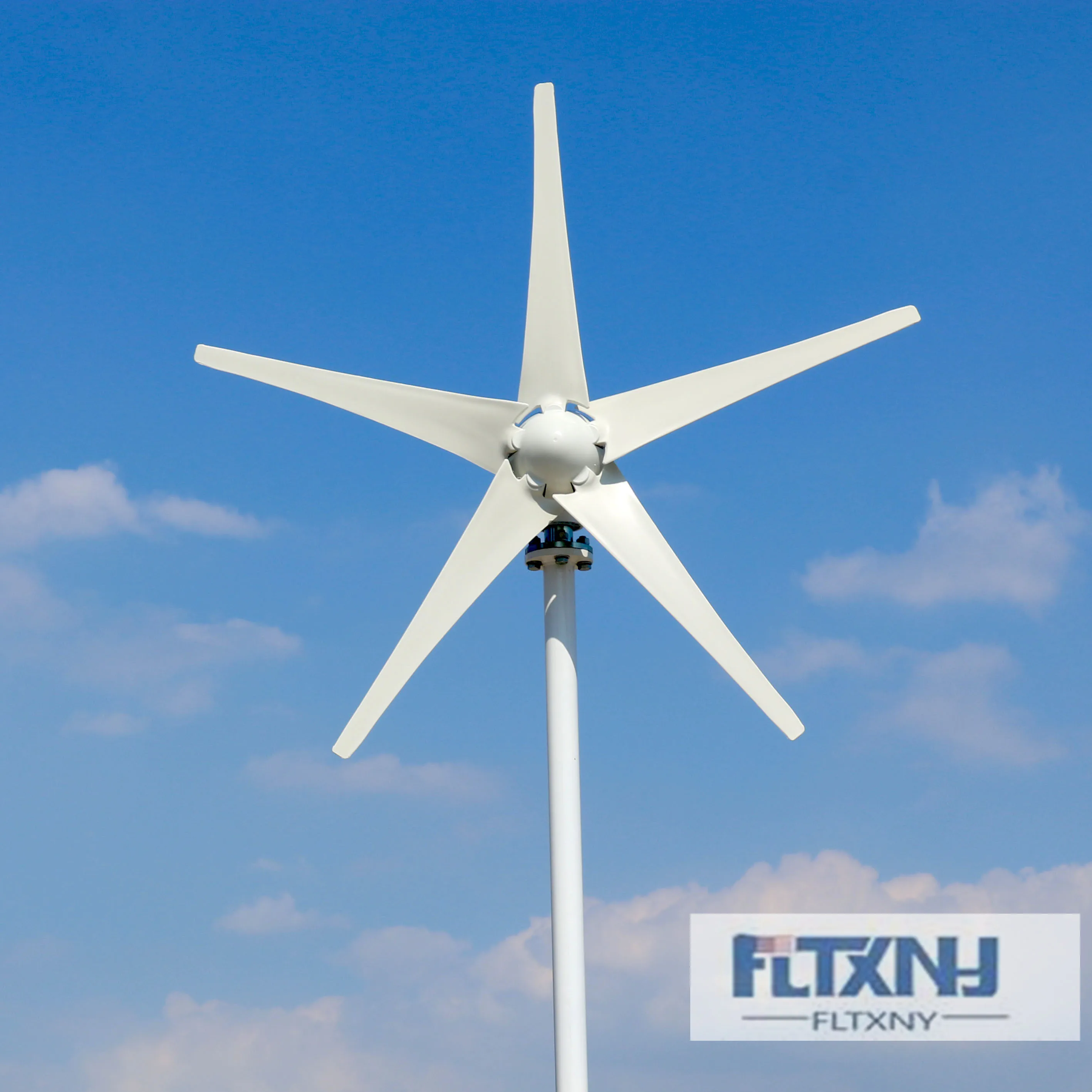 Wind Turbine Generator Free Alternative Energy Windmill 12V 24V 800w with MPPT Hybrid Controller 6 Blades CE White 24V/48V DC