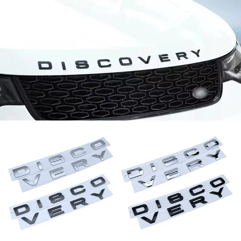 ABS 3D Chrome Car Letters Front Hood Bonnet Logo Badge For Land Rover Discovery Sports Emblem Discovery 4 3 5 2 TD5 Accessories