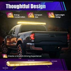 LED Flashing Light Strip Emergency Beacon Warn LED Amber Strobe Light Bar Tow Truck Response Emergency Backup Light Strip
