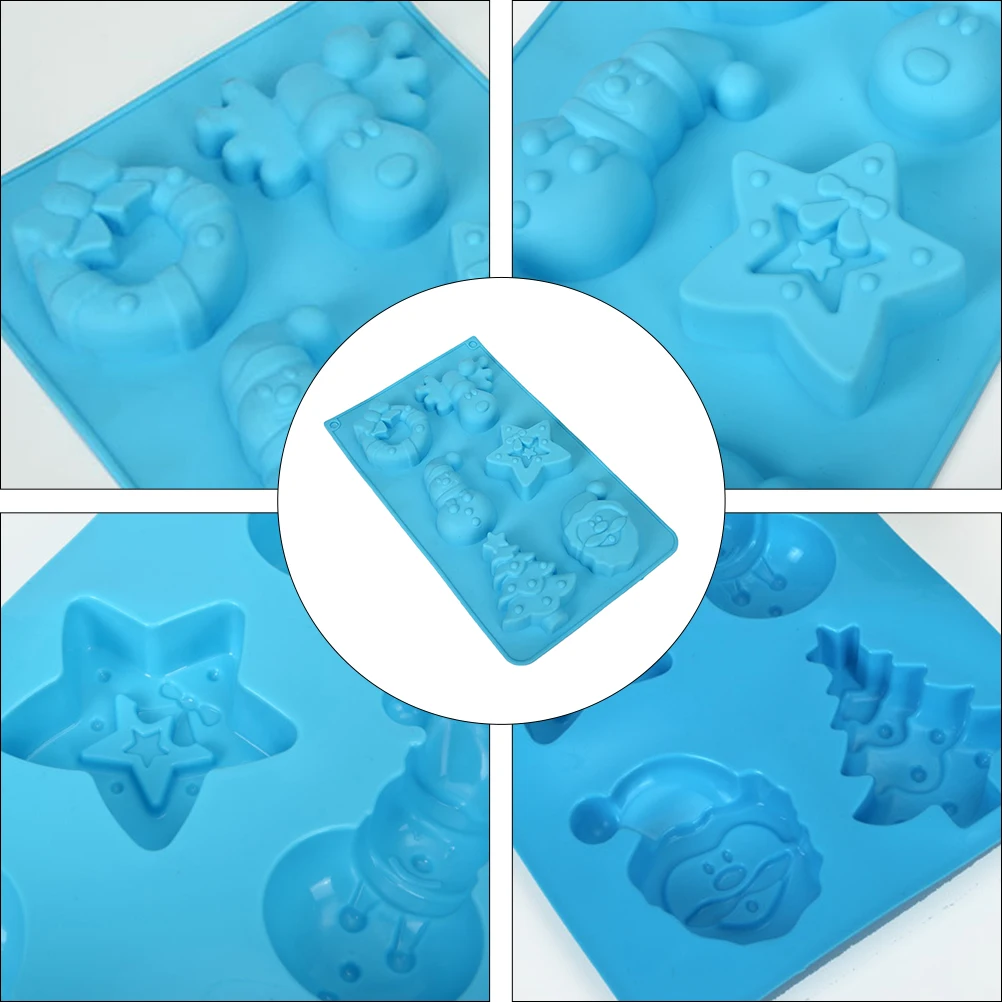 

Christmas Tree Cake Mold 6 Hole Baking Tray Food Grade Silicone Easy Clean Christmas Shaped Mold Baking Supplies