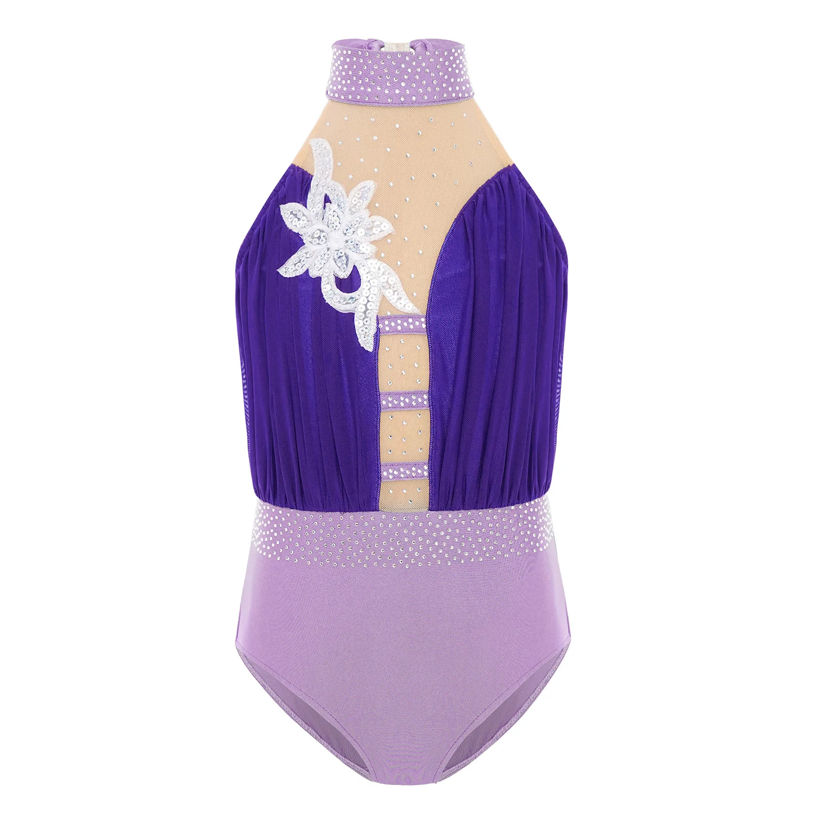 Kinderen Meisjes Gymnastiek Artistiek Kunstschaatsen Ballet Jersey Dans Turnpakje Prestaties Kostuum Strass Bodysuit Danskleding