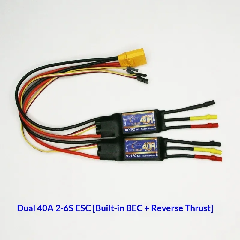 Flyfans 40/50mm Ducted Fixed Wing 3s/4s/6s Power Set Electrically Adjustable 40a 2-6s Su 27 Mig 25 K8 Universal