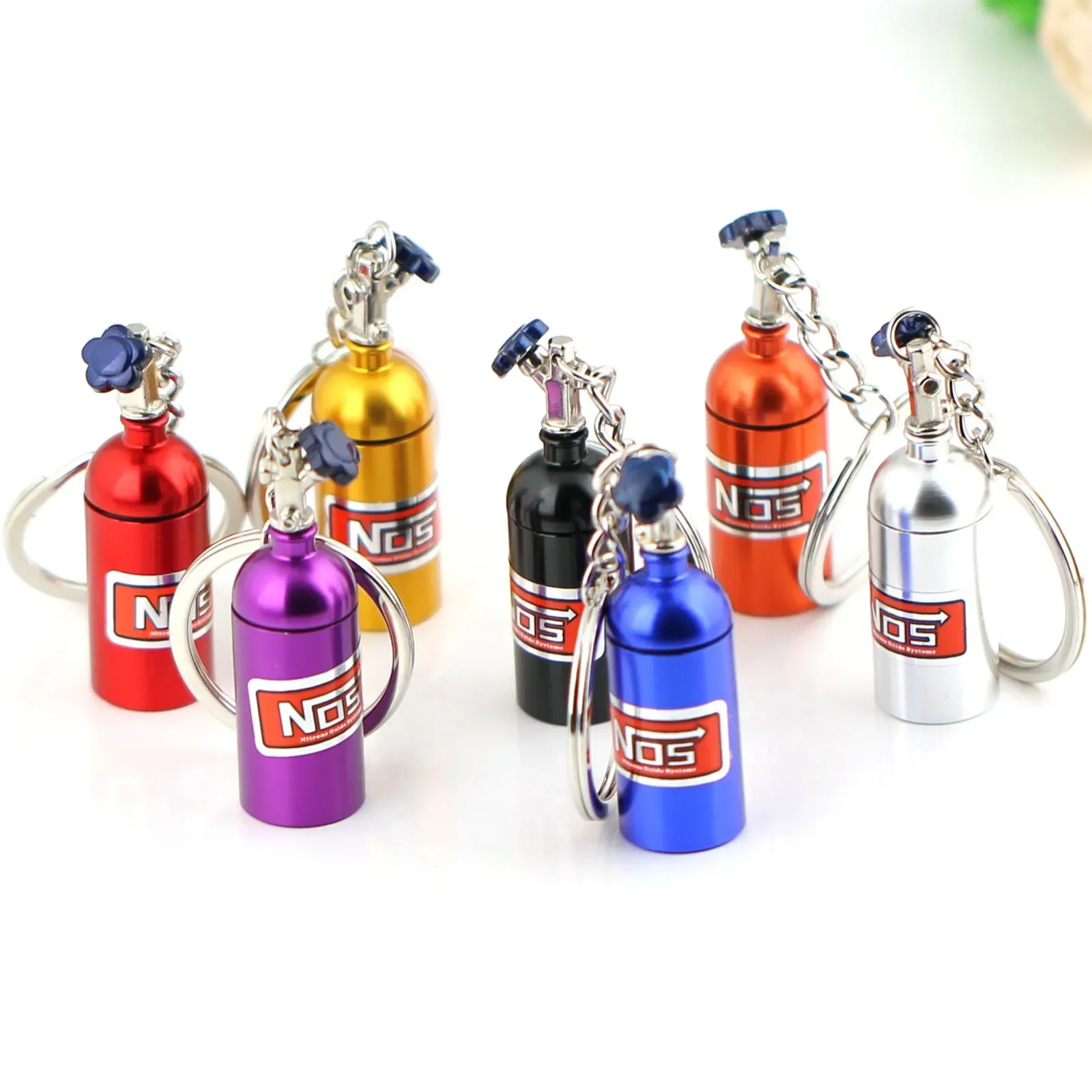 Creative Turbo NOS Nitrous Oxide Bottle Keyring Small Belongings Secure Stylish Unique Keychain