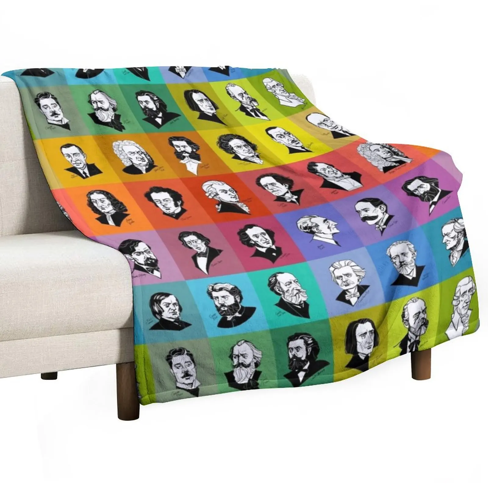 Great composers (multicoloured version) Throw Blanket Travel for sofa Blankets