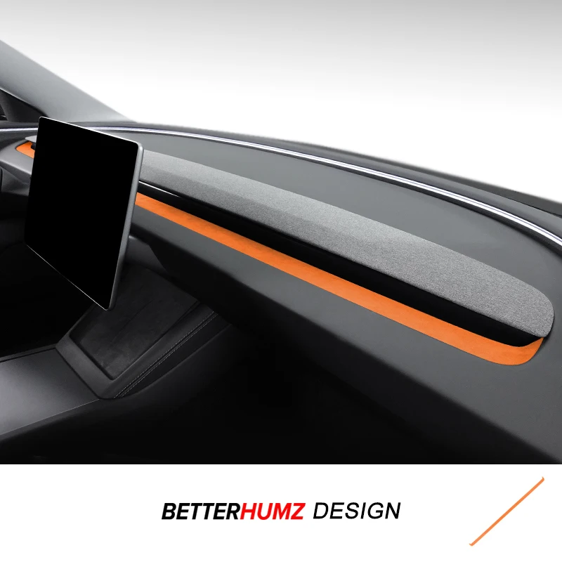 Für Tesla Model Y Juniper 2025 Modell 3 Highland 2024 Hergestellt aus Alcantara Auto Innen Dashboard Air Vent Outlet Trim Streifen Aufkleber