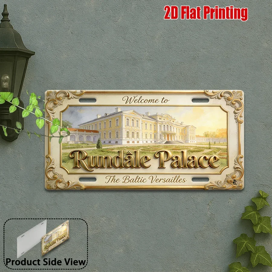 2D Flat - 【2D Flat】 1pc WELCOME TO RUNDALE PALACE Retro Metal Sign | 11.8
